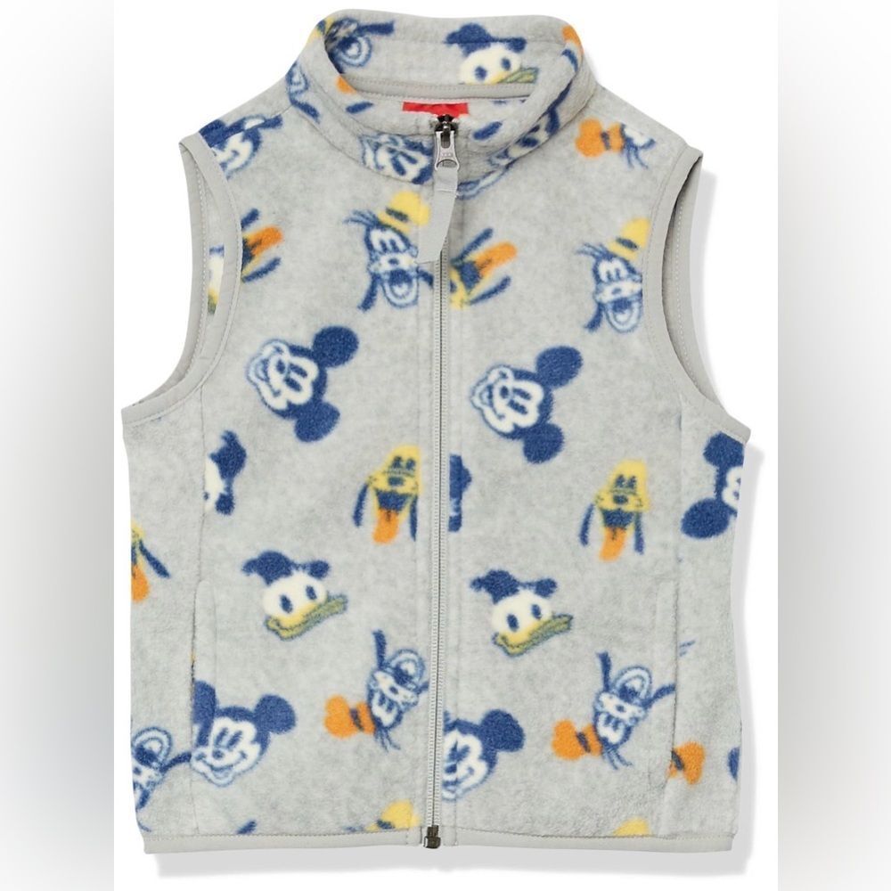 Disney Mickey Mouse Fleece Vest Toddler 2T Gray Zip Amazon Essentials